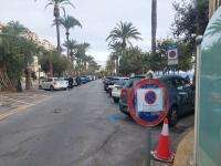Cierre del parking del Paseo de Gómiz en Alicante por obras de saneamiento de martes a viernes