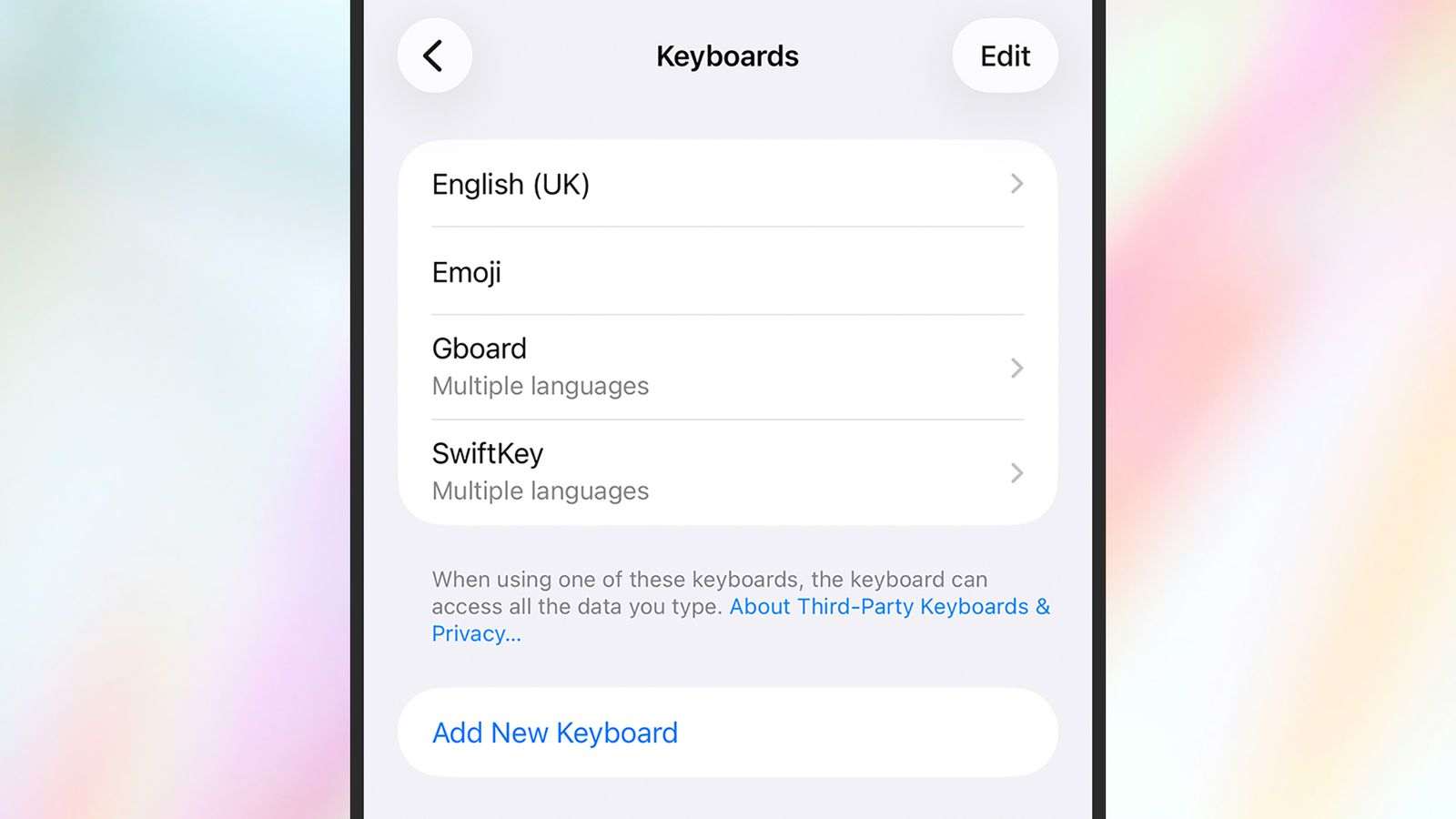 Puedes cambiar entre los teclados del iPhone cuando lo necesites.