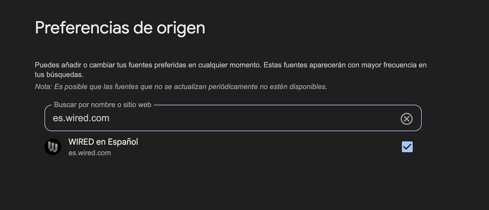 Cómo configurar WIRED como tu fuente preferida de Google.